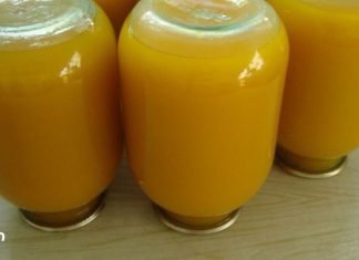 გოგრის წვენი ფორთოხლით და ლიმონით ზამთრისთვის. გემრიელი და ჯანსაღი!