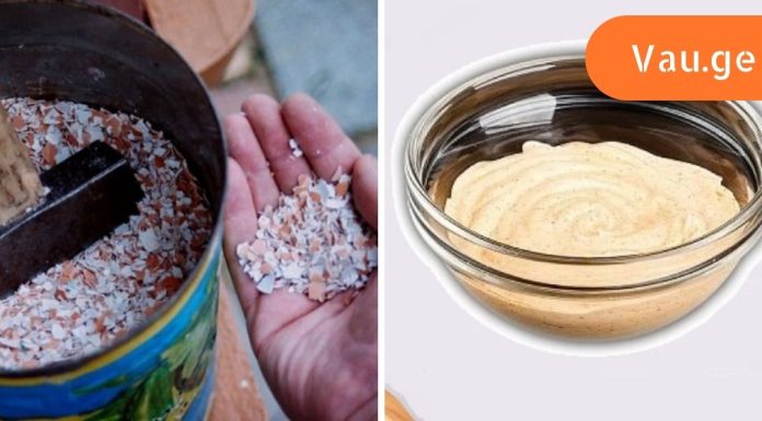 ნაოჭების საწინააღმდეგო ნიღაბი კვერცხის ნაჭუჭით